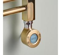 Flomasta Galene Brass Effect Electric Flat Towel Warmer (W)400mm X (H)700mm