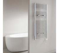 Flomasta Galene Chrome Effect Electric Curved Towel Warmer (W)500mm X (H)1100mm