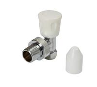Flomasta Gloss Chrome Effect Angled Manual Radiator Valve (Dia)10mm, Pack Of 1