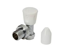 Flomasta Gloss Chrome Effect Angled Manual Radiator Valve (Dia)15mm, Pack Of 1