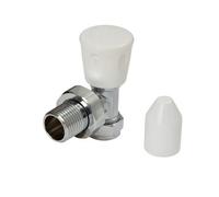 Flomasta Gloss Chrome Effect Angled Manual Radiator Valve (Dia)15mm, Pack Of 12