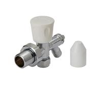 Flomasta Gloss Chrome Effect Angled Manual Radiator Valve & Drain Off (Dia)10mm, Pack Of 1