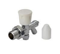 Flomasta Gloss Chrome Effect Angled Manual Radiator Valve & Drain Off (Dia)8mm, Pack Of 1