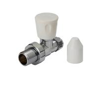 Flomasta Gloss Chrome Effect Straight Manual Radiator Valve (Dia)10mm, Pack Of 1