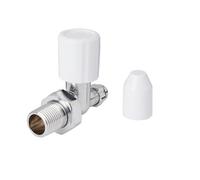 Flomasta Gloss Chrome Effect Straight Manual Radiator Valve (Dia)8mm, Pack Of 1