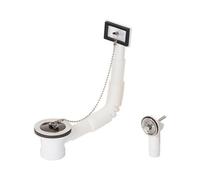Flomasta Gloss White Brass & Plastic Sink Overflow, (Dia)70mm