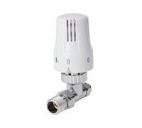 Flomasta Polished Straight Radiator Valve (Dia)10mm X ½"