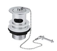 Flomasta Silver Brass 88mm Plug & Chain Slotted Waste (Dia)46mm