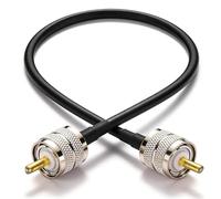 Flomiara 0.5m RG58 PL259 to PL259 Coaxial Jumper Cable, 50 Ohm Low Loss UHF Male to UHF Male RF Patch Lead for CB Radio, Ham Radio, SWR Meter & Antenna Analyser, 50cm Short Pigtail