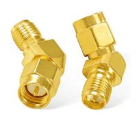 Flomiara 135° SMA Coaxial Connector Angle Adapter, 2 Pack Male to RP-SMA Female Coaxial Connector WiFi Antenna Adapter Connectors, for WiFi /4G LTE Antenna, FPV Drone Signal Booster