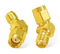 Flomiara 135° SMA Coaxial Connector Angle Adapter, 2 Pack RP Male to RP Female Coaxial Connector WiFi Antenna Adapter Connectors, for WiFi /4G LTE Antenna, FPV Drone Signal Booster