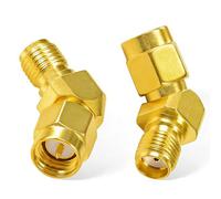 Flomiara 135° SMA Coaxial Connector Angle Adapter, 2 Pack SMA Male to Female Coaxial Connector WiFi Antenna Adapter Connectors, for WiFi /4G LTE Antenna, Goggles FPV Drone Signal Booster