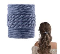 Flomiara 13PCS Elastic Hair Bands 5.5cm Hair Ties Bobbles Elastics Hairbands Ponytail Holders No Metal for Women Girls Kids Men Thick Hair, Fog Blue Ponytail Holders Set