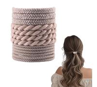 Flomiara 13PCS Elastic Hair Bands 5.5cm Hair Ties Bobbles Elastics Hairbands Ponytail Holders No Metal for Women Girls Kids Men Thick Hair, Khaki Mix Ponytail Holders Set