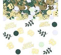 Flomiara 18th Birthday Confetti, Party Decorations Boy or Girls 100Pcs Green Gold Tissue Sprinkle Confetti,Gender Reveal Decorations,Shower Games Table Decoration Birthday Party Wedding Decoration
