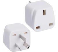 Flomiara 2 Pack UK to Australia Plug Adapter, New Zealand Plug Adaptor, UK to China AU Plug Adapter, Grounded Travel Adapter for Australia New Zealand China Fiji Argentina and More, White (Type I)