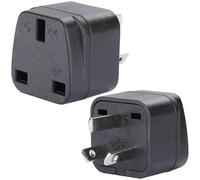 Flomiara 2 Pack UK to Australia Plug Adapter, New Zealand Plug Adaptor, UK to China AU Plug Adapter, Grounded Travel Adapter for Australia New Zealand China Fiji Argentina and More, Black (Type I)