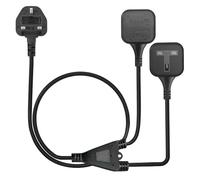 Flomiara 2 Way Extension Lead with Short Cable, 2-in-1 Double Socket Extension Cable with 13A Fused Plug, Y Splitter Power Adapter Cord for Home, Office, Kitchen, Small Power Cord, 1m