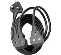 Flomiara 2 Way Extension Lead with Short Cable, 2-in-1 UK Double Socket Extension Cable with 13A Fused Plug, Y Splitter Power Adapter Cord for Home, Office, Kitchen, Small Power Cord