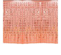 Flomiara 2PCS 78.74ft x 39.37ft Square Foil Curtain Decorations, Rose Gold Tinsel Foil Fringe Curtains Streamers Backdrop Birthday Graduation Wedding Engagement Bridal Shower Holiday Party Decoration