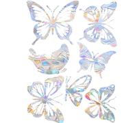 Flomiara 2PCS Anti-Collision Window Stickers, PVC Self-Adhesive Butterfly Window Clings, Rainbow Sticker, Butterfly Prism Window Suncatcher Stickers, Prevent Birds People from Hitting Glass