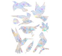 Flomiara 2PCS Anti-Collision Window Stickers, PVC Self-Adhesive Parrot Window Clings, Rainbow Sticker, Little Bird Prism Suncatcher Stickers, Prevent Birds People from Hitting Glass