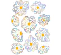 Flomiara 2PCS Anti-Collision Window Stickers, PVC Self-Adhesive White Flower Clings, Rainbow Sticker, White Flower Prism Window Suncatcher Stickers, Prevent Birds People from Hitting Glass