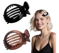 Flomiara 2PCS Flat Claw Clip, Small Hair Clips for Thick Thin & Fine Hair Women Girls, Non-Slip Strong Hold French Claws Accessories, Solid Pattern Everyday Hair Accessory Clamps Black, Brown Set