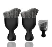 Flomiara 2PCS Tan Brush, Tanning Makeup Face & Angled Flat Foundation Blush Buffing Brush for Cosmetics Blending Liquid Powder Cream Tan Applicator, Self Tanning Face Hands Feet Body Leg Brushes Grey