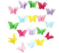 Flomiara 3 pairs Butterfly Paper Garland, 3D Butterfly Bunting Banner Hanging Decoration 2.8m, Gradient 4.7in Party Garlands Garland Streamer Kit For Birthday Wedding Banner Backdrop, 54pc Multicolor