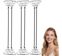 Flomiara 3 Pairs Invisible Clear Bra Straps, Soft Transparent Replacement Shoulder Straps, 0.03in Width Non-Slip Adjustable Straps Women Girls Strapless Bras for Party Wedding Beach Holiday, Black