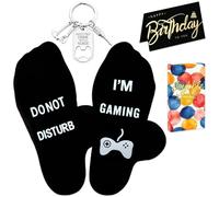 Flomiara 3-Piece Birthday Gift Set - Funny Do Not Disturb Crew Socks (Size 6-11 UK/38-45 EUR), Metal Bottle Opener Keychain & Greeting Card, Ready-to-Gift for Men & Women
