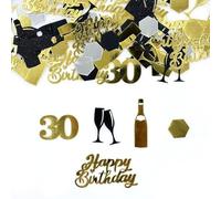 Flomiara 30th Birthday Confetti Metallic Glitz Table Scatter Sprinkles Age Bday Party Decorations, Unisex Celebrations, Glitter Sprinkles for Birthday Party, Anniversary & Table Decoration