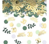 Flomiara 30th Birthday Confetti, Party Decorations Boy or Girls 100Pcs Green Gold Tissue Sprinkle Confetti,Gender Reveal Decorations,Shower Games Table Decoration Birthday Party Wedding Decoration 10g