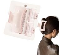 Flomiara 3PCS Hair Clips for Women, Claw Clips, Plastic Square Hair Clip Home Makeup Outdoor, Suitable for Thick Thin Hair, Strong-Hold Claws for Styling, Light Cute for Women Girls, Matte Pink