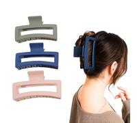 Flomiara 3PCS Hair Clips for Women, Large Claw Clips, Plastic Square Hair Clip, Suitable for Thick Hair, Large Strong-Hold Claws for Styling, 13 centimeter Hair Clip, Light Cute for Women Girls Kids