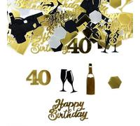 Flomiara 40th Birthday Confetti Metallic Glitz Table Scatter Sprinkles Age Bday Party Decorations, Unisex Celebrations, Glitter Sprinkles for Birthday Party, Anniversary & Table Decoration