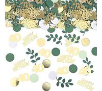 Flomiara 40th Birthday Confetti, Party Decorations Boy or Girls 100Pcs Green Gold Tissue Sprinkle Confetti,Gender Reveal Decorations,Shower Games Table Decoration Birthday Party Wedding Decoration 10g