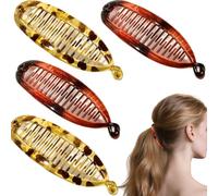Flomiara 4PCS Banana Hair Clips for Women, Banana Clip for Thick Thin Hair, Cute Hair Clips for Women Girls, Strong-Hold Ponytail Holders Claws Home Makeup Outdoor for Styling, Amber