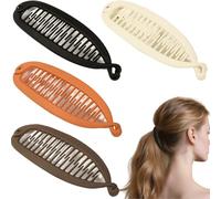 Flomiara 4PCS Banana Hair Clips for Women, Banana Clip for Thick Thin Hair, Cute Hair Clips for Women Girls, Strong-Hold Ponytail Holders Claws Home Makeup Outdoor for Styling, Multicolor