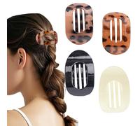 Flomiara 4PCS Flat Hair Clips for Women, Curved Design Hair Clips for Lying, Thick Hair, Driving&Matte Strong Hold Hair Claw Clips for Thin, Hair Accessories for Women and Girls (Leopard)