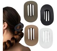 Flomiara 4PCS Hair Clips for Women, Flat Claw Clips for Lying, Non-Slip Clip for Thick Thin Hair, Large Strong-Hold Claws for Styling, Light Cute for Women Girls,Black, Off White,Coffee,Lotus Root