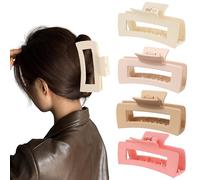 Flomiara 4PCS Hair Clips for Women, Large Claw Clips, Square Hair Clip, Suitable for Thick Thin Hair, Large Strong-Hold Claws for Styling, 10.5 Centimeter Hair Clip, Light Cute for Women Girls Kids