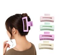 Flomiara 4PCS Hair Clips for Women, Medium Size Claw Clips, Plastic Square Hair Clip, Suitable for Moderate Hair, Large Strong Hold Claws for Styling, 10 Centimeter Clip, Suitable Women Children