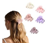Flomiara 5 PCS Hair Clips for Women, Octopus Claw Clip Suitable for Thick and Thin Hair, Light and Cute, Non-Slip Matte and Firm Hairpin, Plastic Hairpin, Milky Mhite, Rose Pink, Pink, Lavender Purple