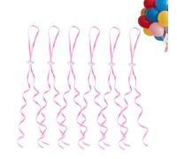 Flomiara 50PCS Balloon Closures, Reusable Balloon Ribbon for Birthday Christmas, Balloon Cords String for Hanging Balloons for Wedding Party, Birthday, Party, Daily, Celebrations, Pink
