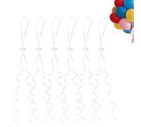 Flomiara 50PCS Balloon Closures, Reusable Balloon Ribbon for Birthday Christmas, Balloons Cords String for Hanging Balloons for Wedding Party, Birthday, Party, Daily, Celebrations, White