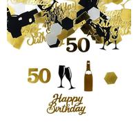 Flomiara 50th Birthday Confetti Metallic Glitz Table Scatter Sprinkles Age Bday Party Decorations, Unisex Celebrations, Glitter Sprinkles for Birthday Party, Anniversary & Table Decoration