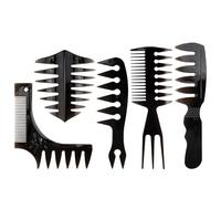 Flomiara 5PCS Mens Hair Styling Set, Hair Combs Barber Wide Tooth Texture Comb Quiff, Undercut Suitable for All Kinds Men's Hairstyles, Vintage, Suitable for Home Use and by Hairdressers,Pompadour
