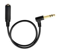 Flomiara 6.35mm 1/4" TRS Stereo Extension Cable, Right Angle Jack Male to Female Extension Lead for Microphone, Mixer, Audio Interface, PA System, Gold-Plated, 50cm
